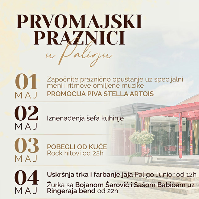 Najuzbudljivija proslava prvomajskih praznika - restoran "Paligo palata" na Paliću