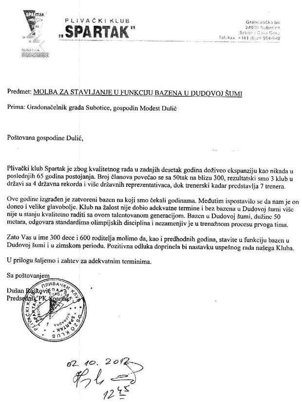Novi termini za plivače na bazenu "Prozivka" i bazenu u Dudovoj šumi