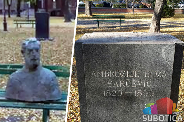 Oskrnavljena bista Ambrozija Boze Šarčevića