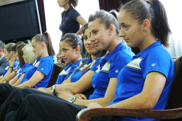 Delegacija ŽFK "Spartak" na prijemu u Novom Sadu