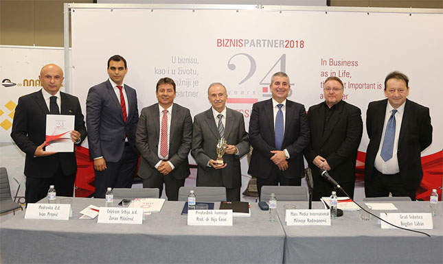 Subotica dobitnik nagrade "Biznis partner specijal 2018"