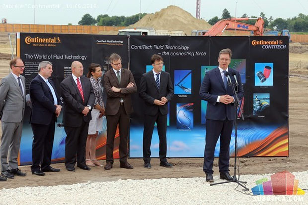 Premijer na polaganju kamena temeljca za novi pogon fabrike "Continental"