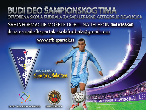 ŽFK "Spartak" pokreće školu budućih šampiona u fudbalu
