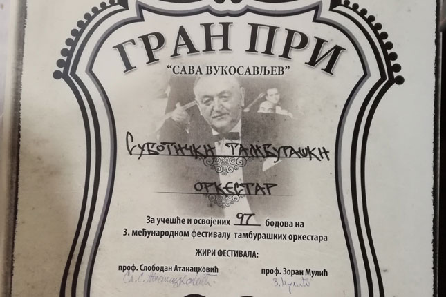 Subotički tamburaški orkestar najbolji na međunarodnom festivalu u Rumi