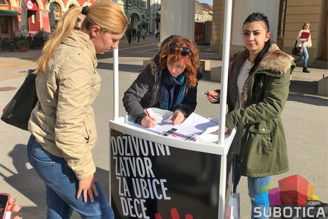 Subotica dala preko 15 hiljada potpisa za podršku inicijativi doživotnog zatvora za ubice dece