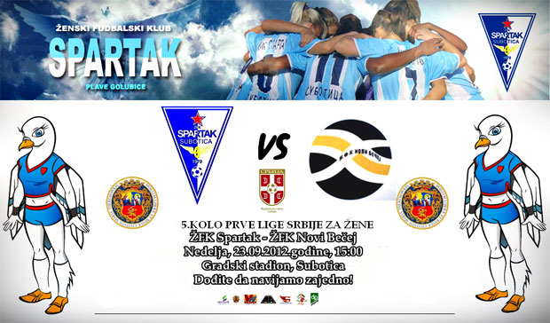 Fudbal:  ŽFK "Spartak" - ŽFK "Novi Bečej" (Nedelja, 15 časova)
