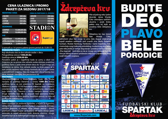 Fudbaleri Spartaka u nedelju dočekuju Partizan