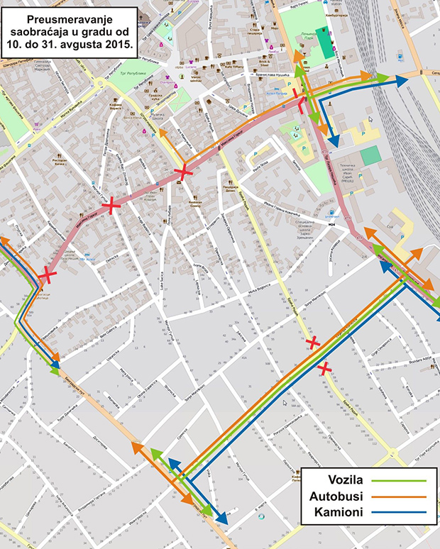 Od ponedeljka zatvoreno nekoliko glavnih ulica u centru grada