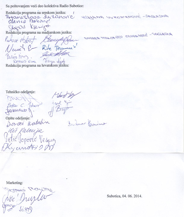 Radio Subotica: Pozivamo Udruženja novinara da provere da li u kolektivu postoje pritisci