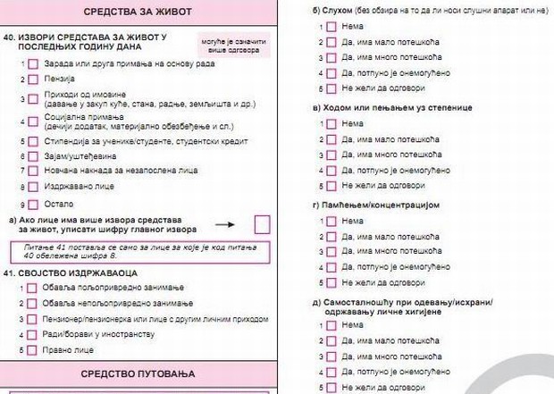 Novine u upitniku za popis stanovništva