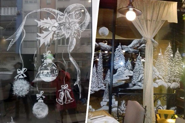 Novogodišnja čarolija na prozorima i izlozima