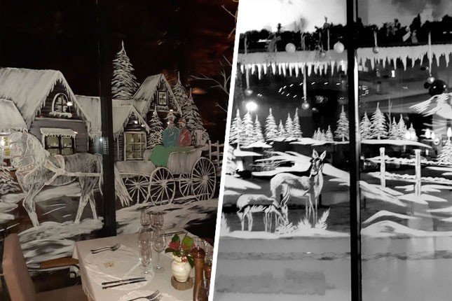 Novogodišnja čarolija na prozorima i izlozima