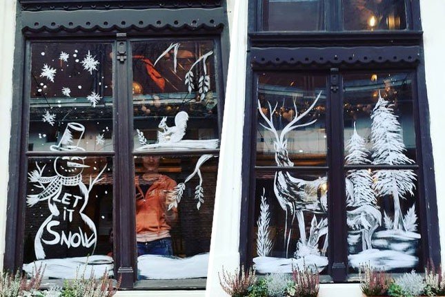 Novogodišnja čarolija na prozorima i izlozima