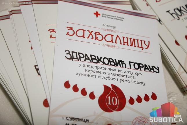 Crveni krst podelio zahvalnice donorima krvi