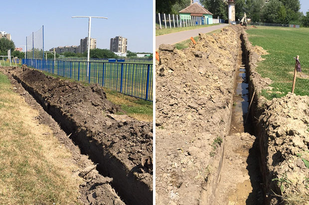 Počeli pripremni radovi za postavljanje reflektora na Gradskom stadionu