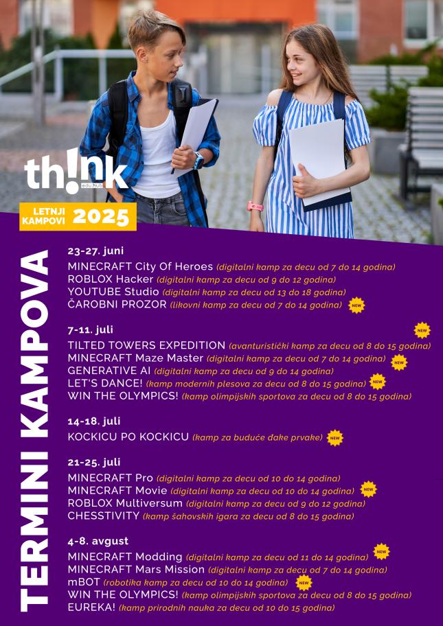 Leto koje se pamti! "Th!nk" kampovi nude nezaboravne programe za decu i tinejdžere – prijave u toku!