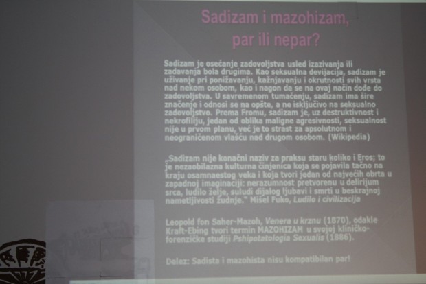 Održano predavanje Dušana Maljkovića: "Da li treba spaliti Markiza de Sada?"