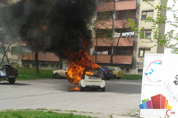 Izgoreo automobil na Radijalcu