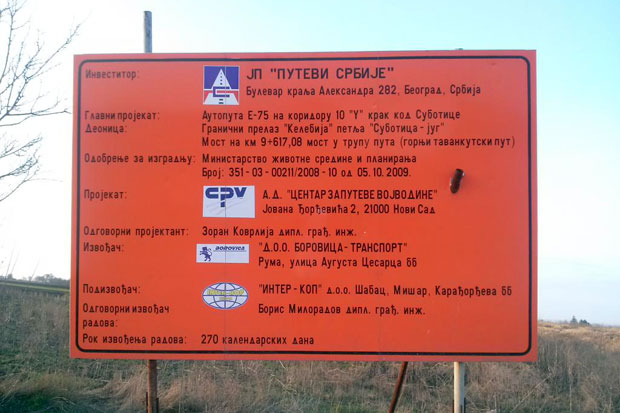 Radovi na obilaznici oko Subotice neće biti nastavljeni ni ove godine