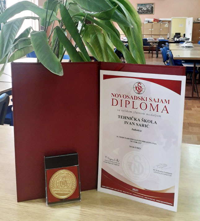 Velika zlatna medalja za Tehničku školu „Ivan Sarić“
