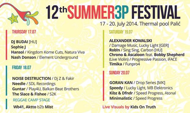 Summer3p 2014 - festival elektronske muzike od 17. do 20. jula na Paliću