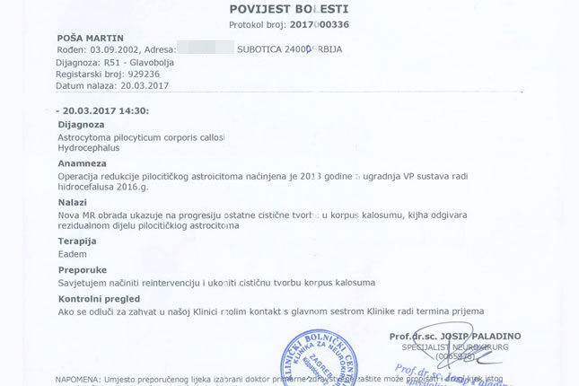 Pomozimo Martinu da ode na operaciju