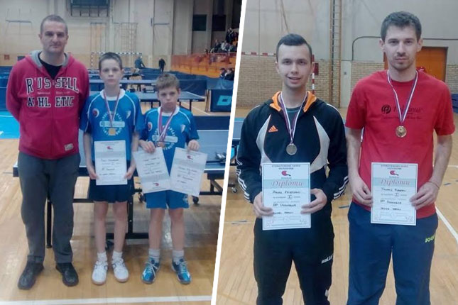 Pet medalja stonotenisera Spartaka na Prvenstvu Vojvodine u Bečeju