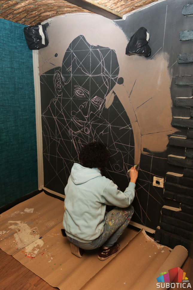 Mural Nikole Tesle u Kafe "Priči"