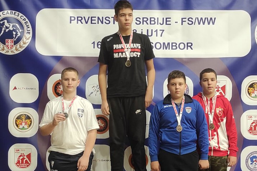 Rvanje: Četiri medalje za Spartak na Prvenstvu Srbije