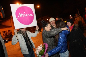 Doček Mirne Radulović u Subotici nakon emisije Prvog glasa Srbije