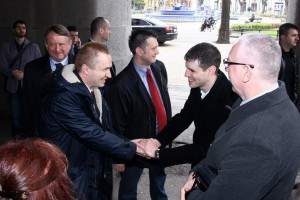 Poseta Bojana Pajtića i Ištvana Pastora gradilištu Narodnog pozorišta