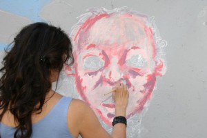 Oslikavanje ograde gradilišta Narodnog pozorišta