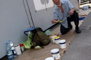 Oslikavanje ograde gradilišta Narodnog pozorišta