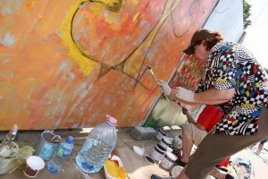 Oslikavanje ograde gradilišta Narodnog pozorišta