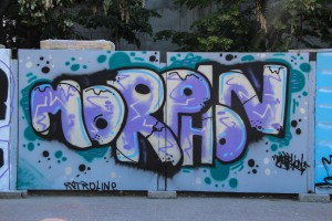 Oslikavanje ograde gradilišta Narodnog pozorišta (posle prvog dana)