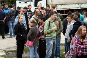 Protest učenika i roditelja Tehničke škole "Ivan Sarić"