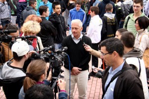 Protest učenika i roditelja Tehničke škole "Ivan Sarić"
