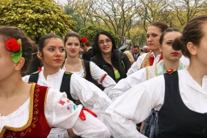 Polaganje venaca na Spomenik žrtvama fašizma