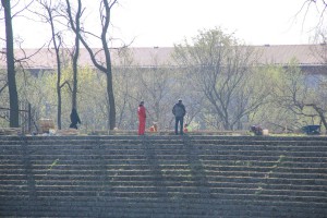 Radovi na postavljanju stubova za semafor