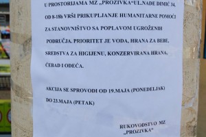 Prikupljanje pomoći za sugrađane pogođene poplavama