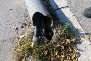 Nezgoda na Segedinskom putu - srušen stub javne rasvete