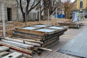 Zamena zaštitne ograde na gradilištu Narodnog pozorišta