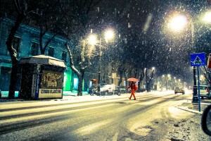 Snežno bela noć u Subotici