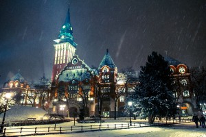 Snežno bela noć u Subotici