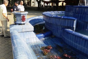 Obilazak oštećene fontane