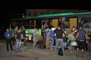 Dolazak migranata u Suboticu na autobusku stanicu
