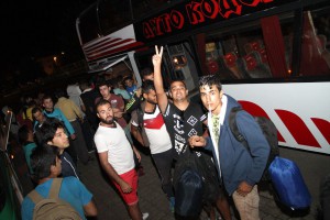 Dolazak migranata u Suboticu na autobusku stanicu