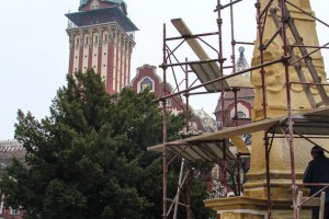 Radovi na restauraciji Spomenika Svetog trojstva