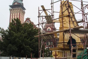 Radovi na restauraciji Spomenika Svetog trojstva