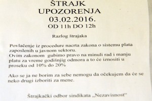 Štrajk upozorenja zaposlenih u zdravstvu i socijalnoj zaštiti